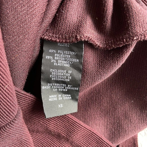 Mario Serrani Dress Womens Extra Small Burgundy Mini Dress Pullover Italy Casual - Picture 8 of 12